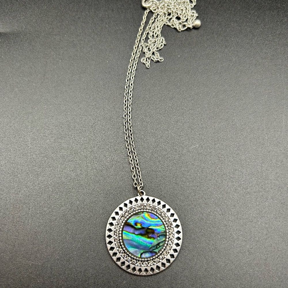 2/$50 Silver Abalone Shell Pendant Necklace American Eagle